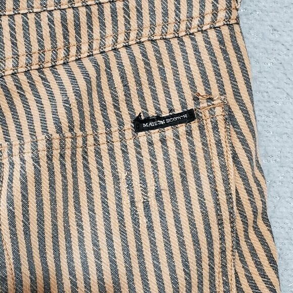 MAISON SCOTCH Women's Brown Striped Distressed Cut Off Shorts 32 - Picture 4 of 8